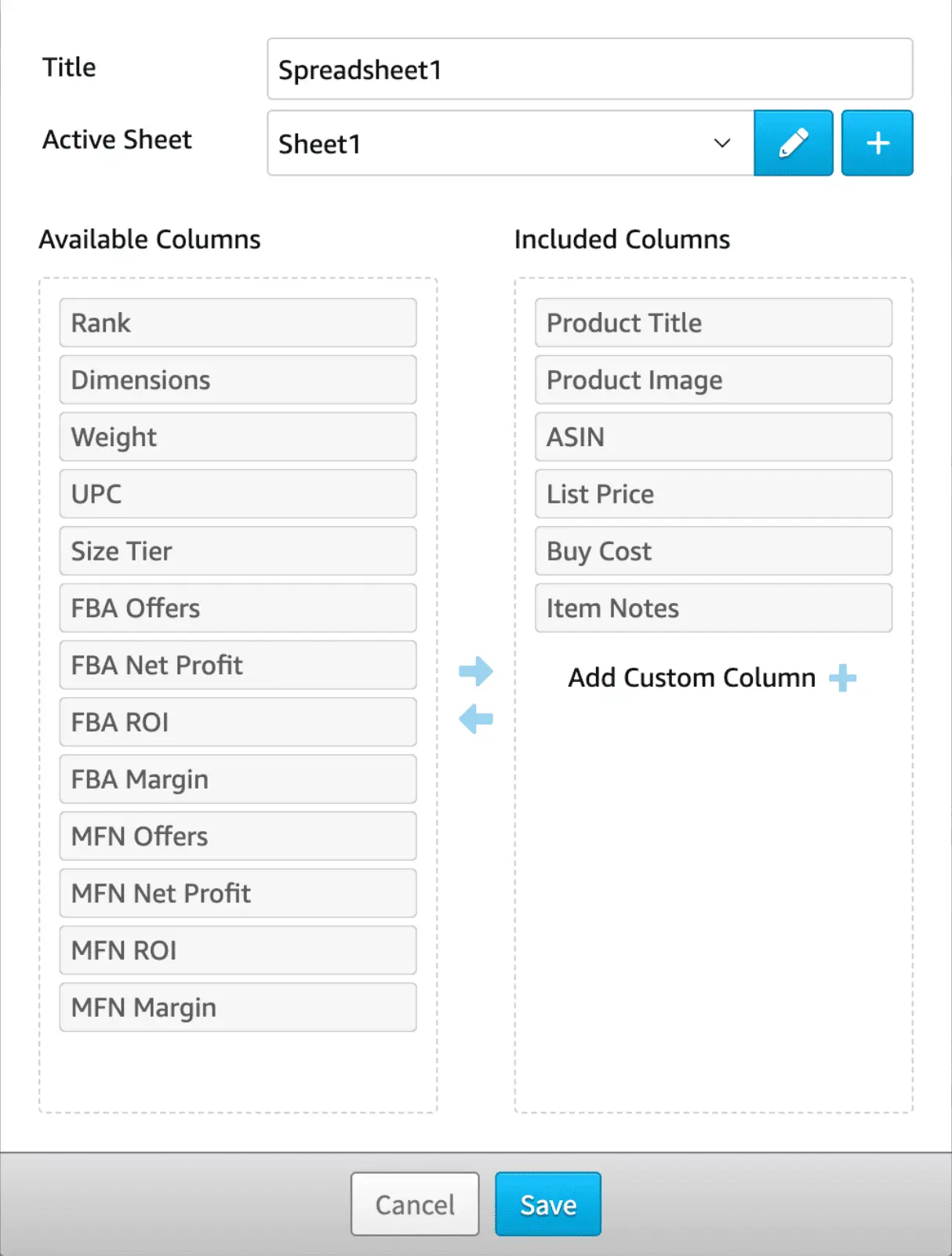 ScoutX exporting product data to Google Sheets and InventoryLab