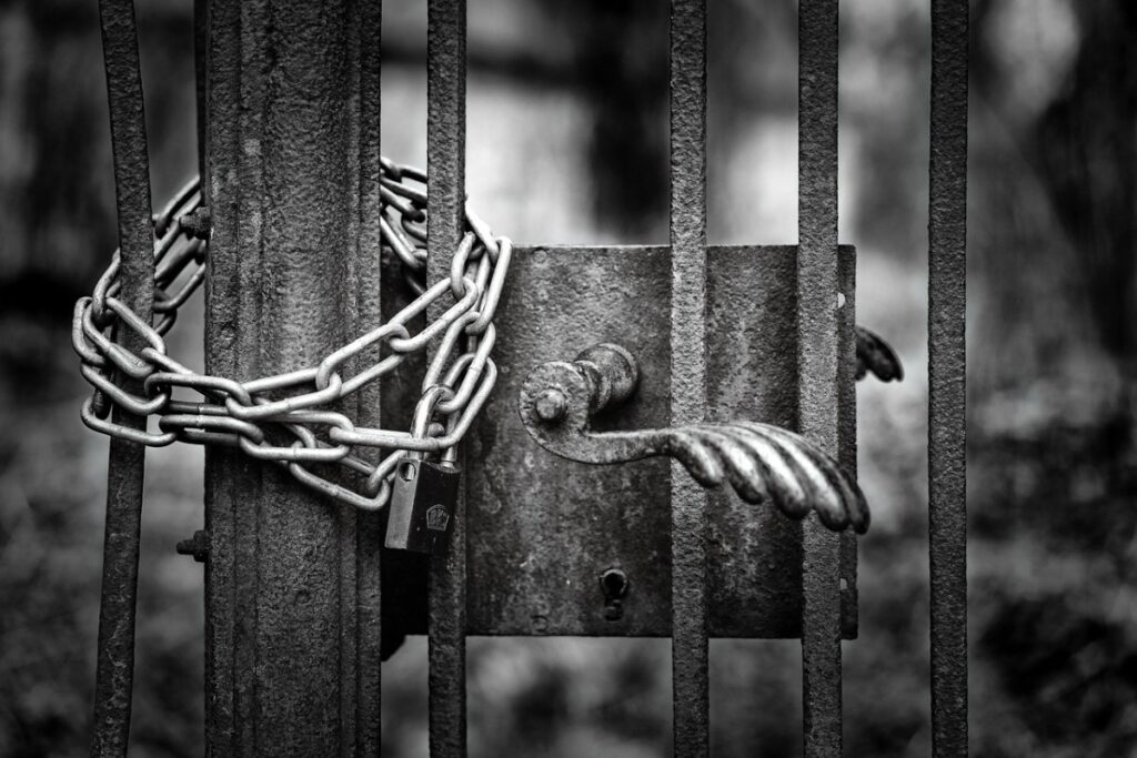Chained and locked gate