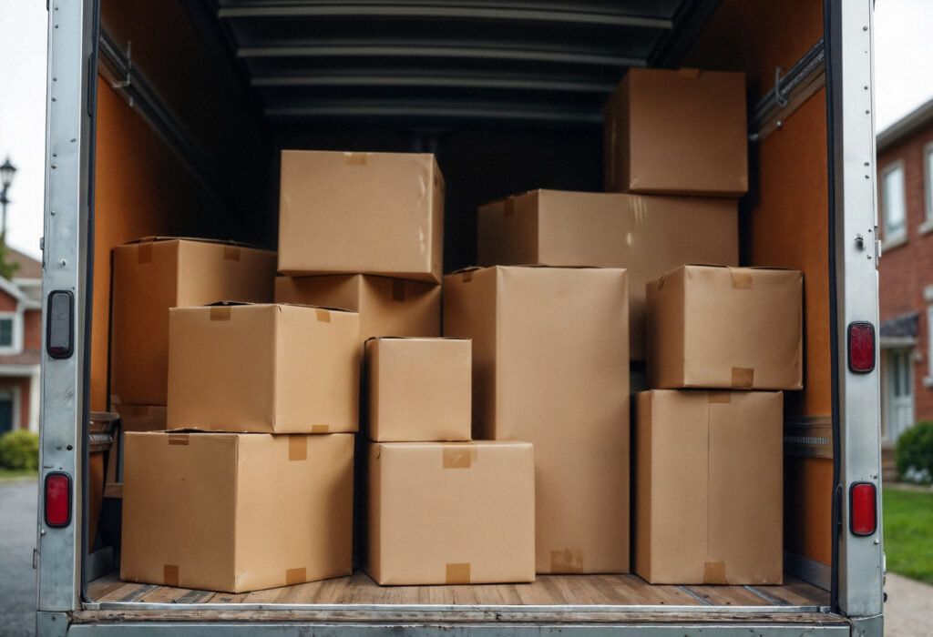Walmart allows MCF - A delivery truck filled with unbranded cardboard boxes.