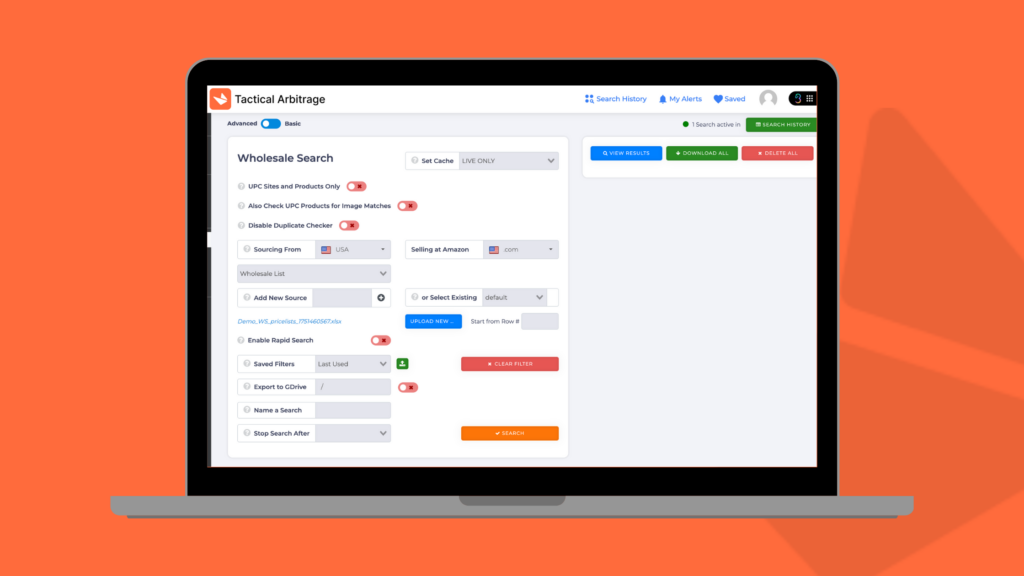 A guide to setting up Wholesale Search in Tactical Arbitrage