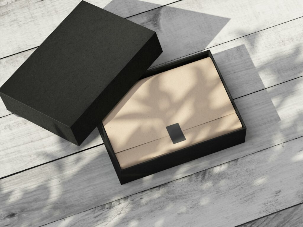 Amazon Brand Registry - An open black product box with branded packaging inside