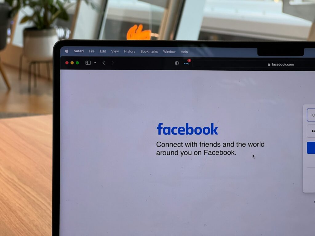 How to sell on Facebook Marketplace - A laptop screen displaying the Facebook website
