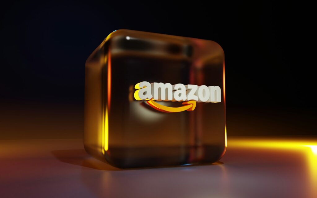 How to increase Amazon sales - A 3D metallic cube with the Amazon logo on it