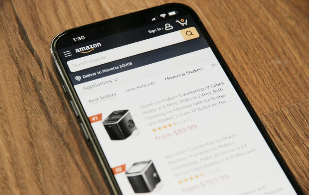 Amazon URL types - Amazon search result shown in the mobile app