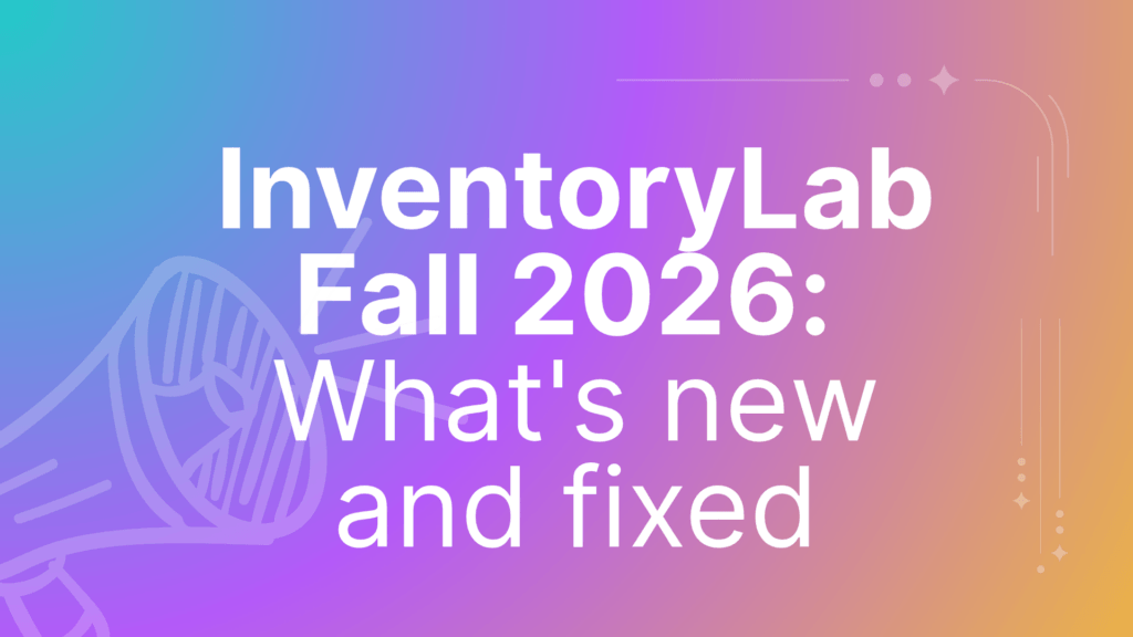 Threecolts gradient background with the title “InventoryLab fall 2026: What’s new and fixed”